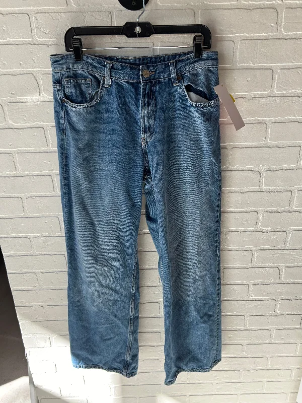 Jeans Wide Leg By Zara In Blue Denim, Size: 8