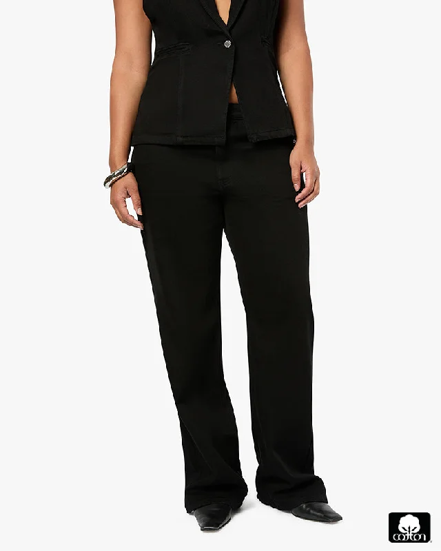 Mid Rise Slim Straight Pant