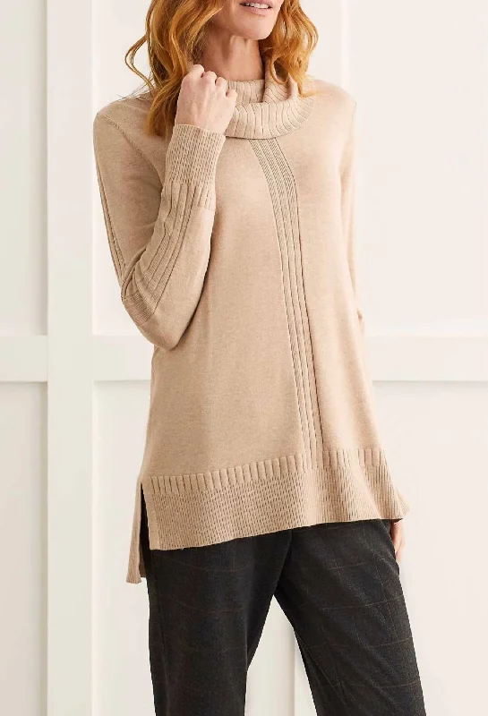 Long Sleeve Cowl Neck Sweater In H. Nomad