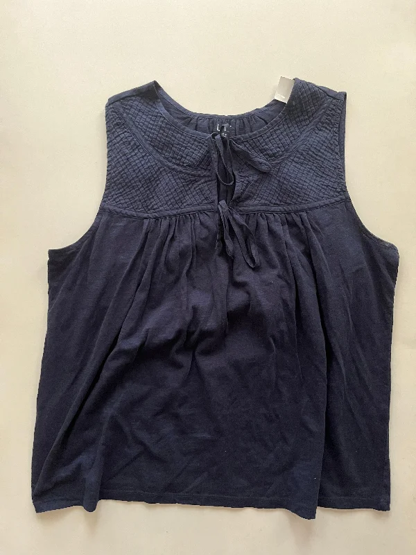 Navy Top Sleeveless Loft O, Size L