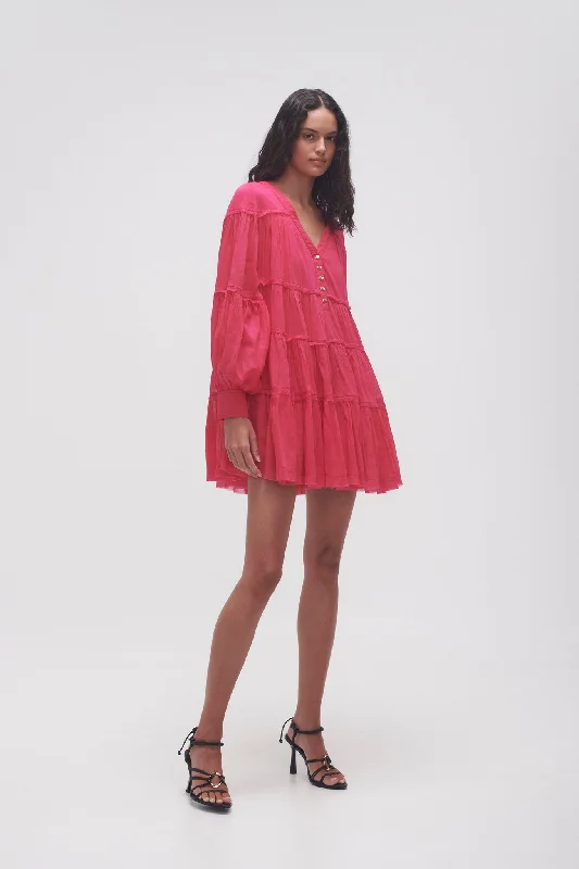 Sally Tiered Plunge Mini Dress