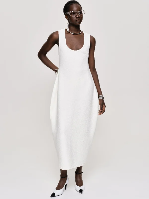 Adua Vase Midi Dress, White