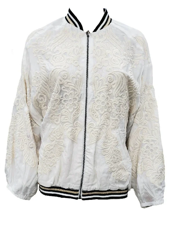 Women's Kitty Reversible Bomber Jacket In Natural