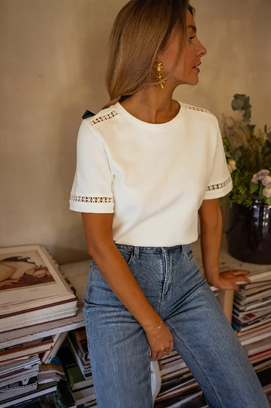 T-shirt Romina - blanc à broderie