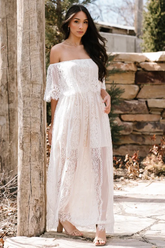 Caroline Lace Maxi Dress | Off White