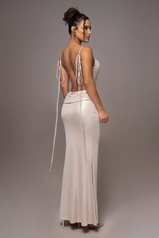 Champagne Heart of Gold Maxi Dress