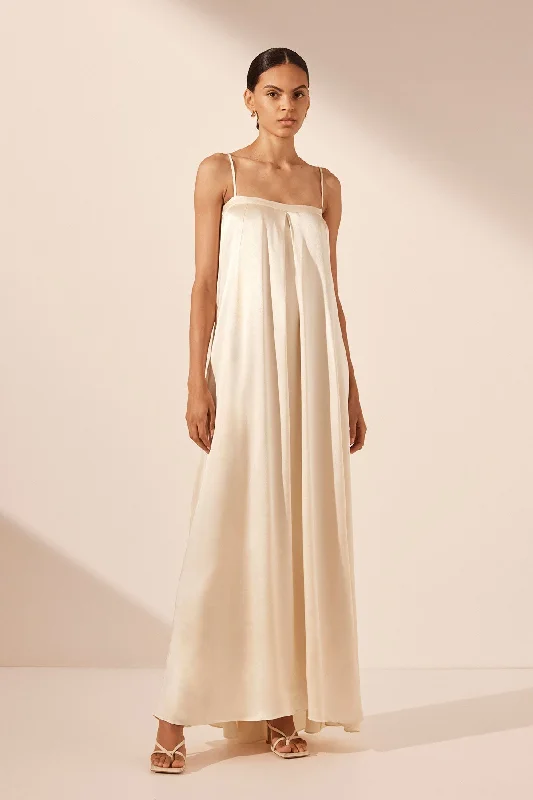 LA LUNE COLUMN MAXI DRESS - CREAM